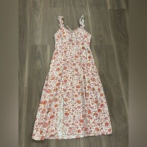 Japna Linen Blend Floral Midi Dress - Size: S